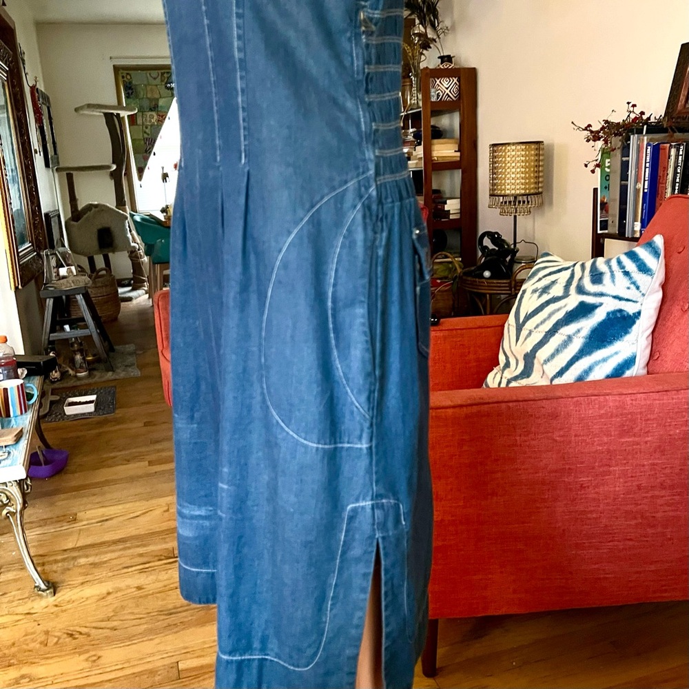 Vintage 90s Denim Sleeveless Dress - Picture 10 of 11